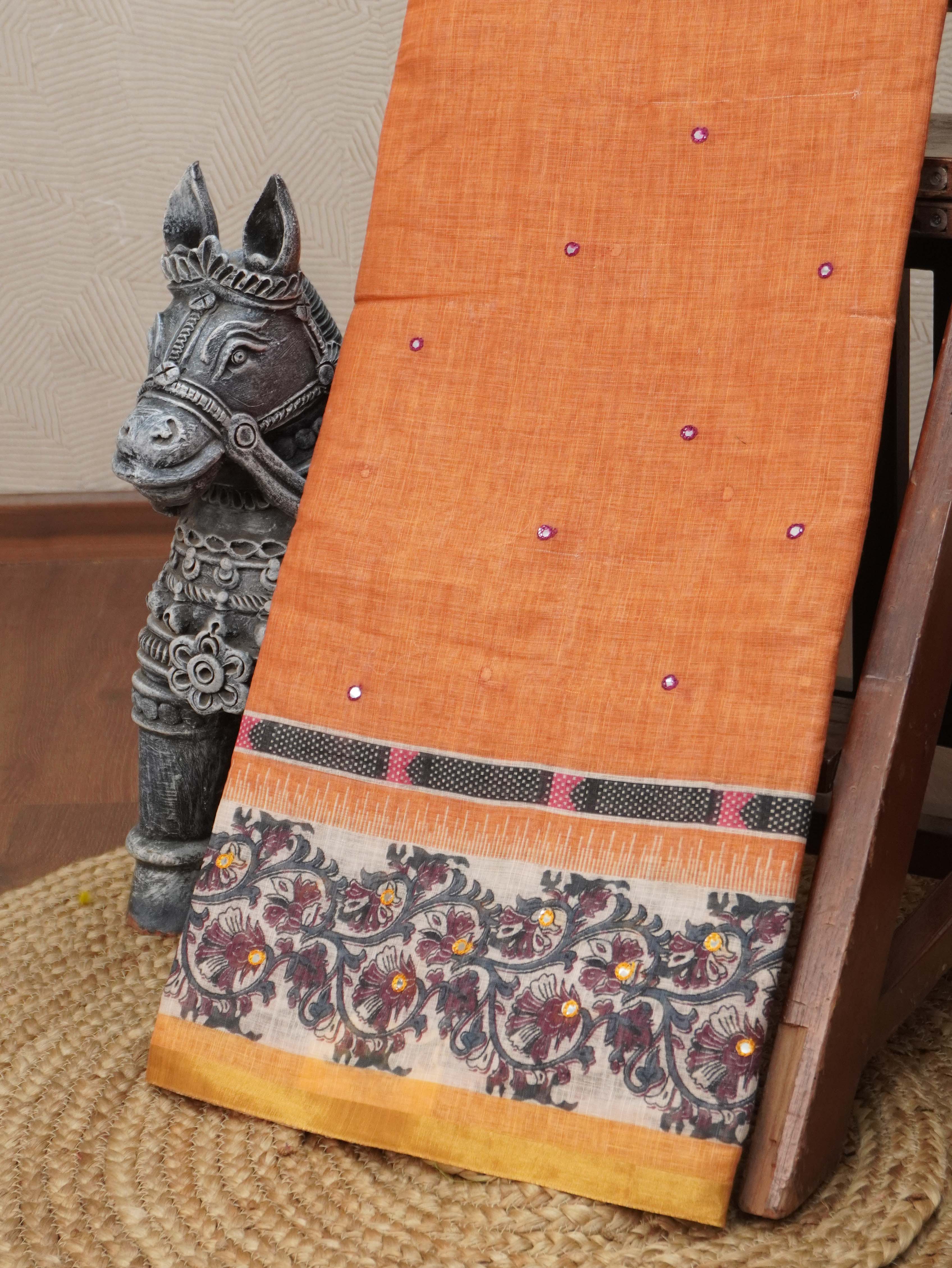 Linen Cotton Saree | TTDS3198