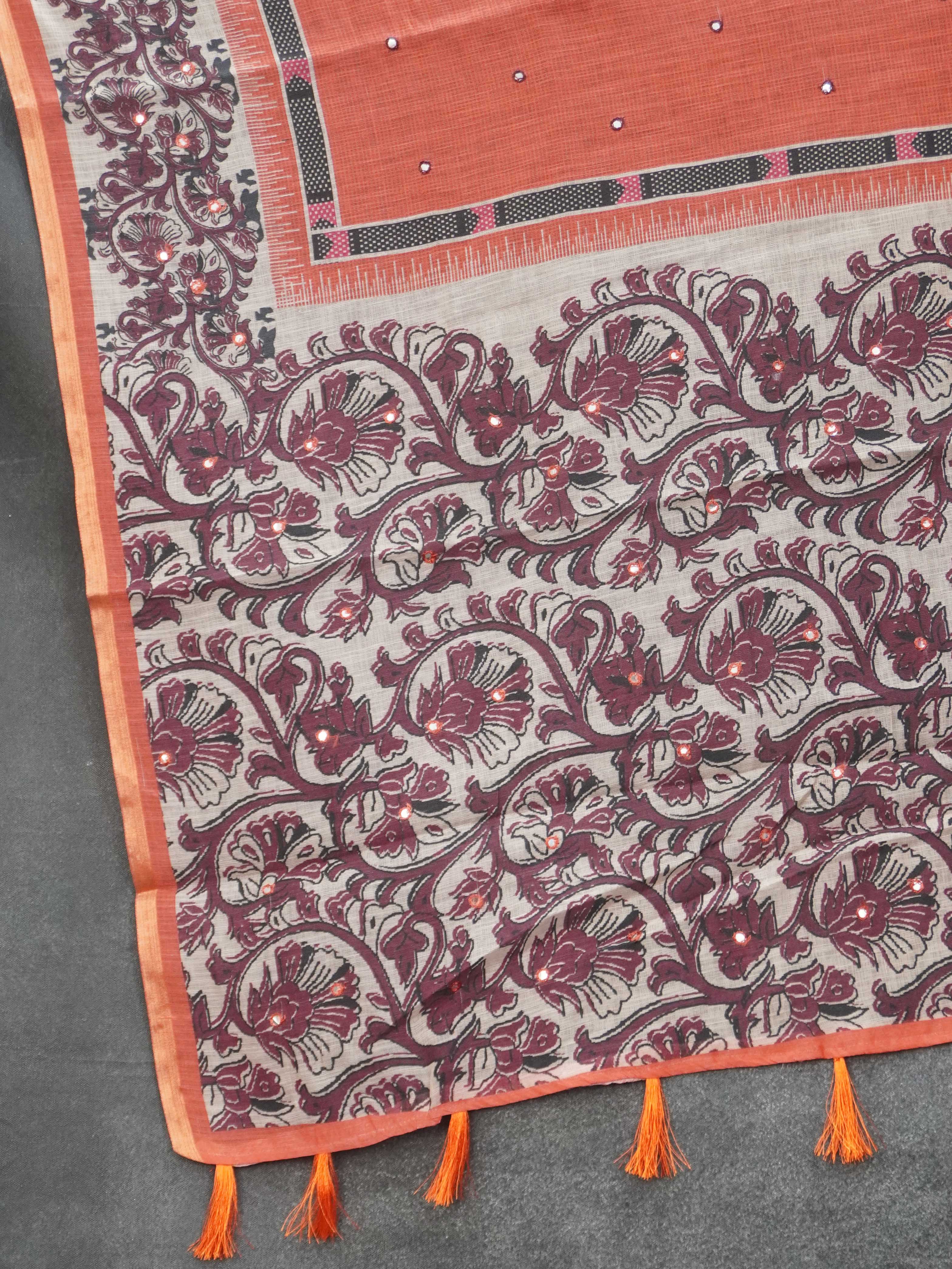 Linen Cotton Saree | TTDS3198