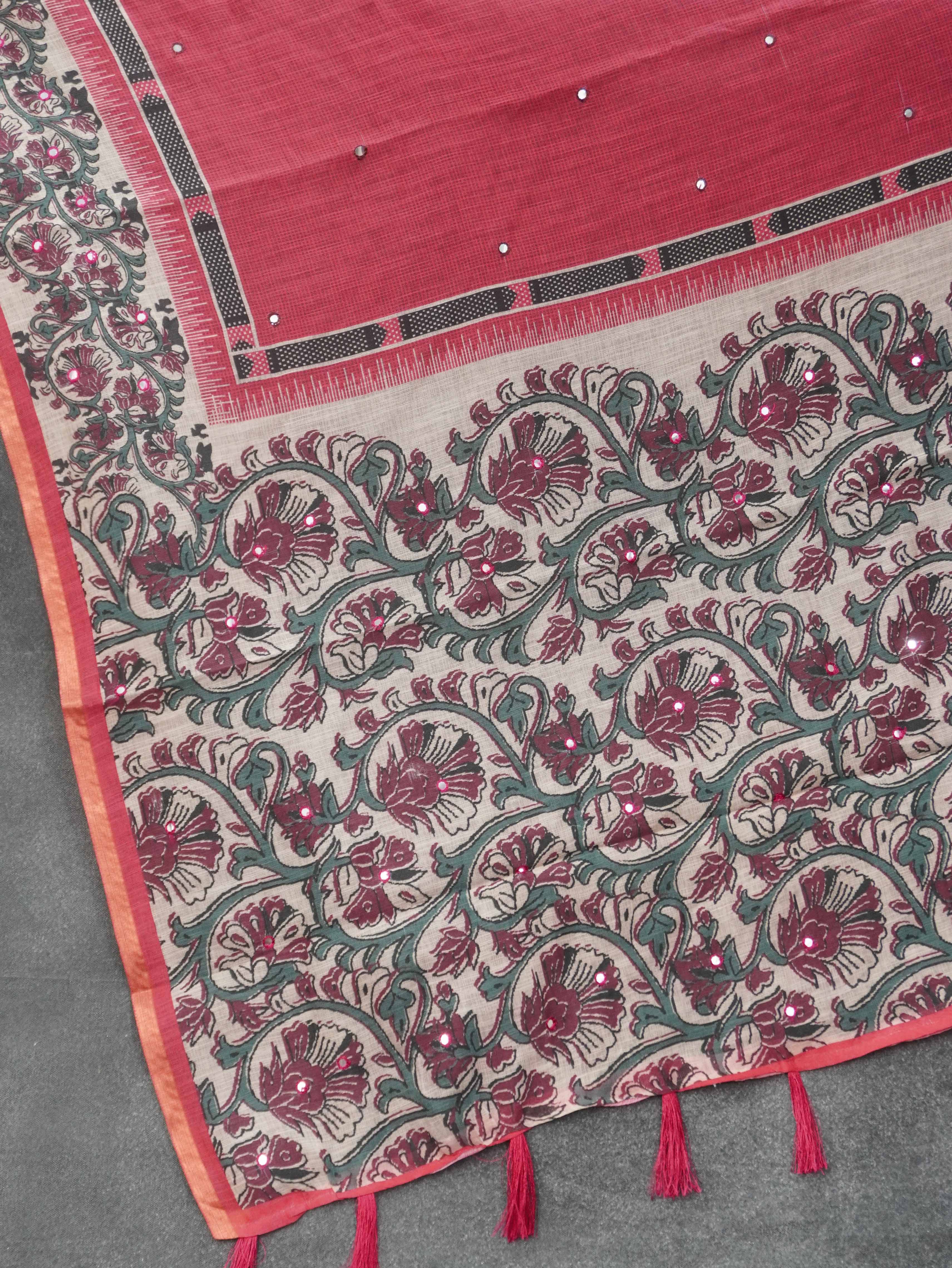 Linen Cotton Saree | TTDS3198