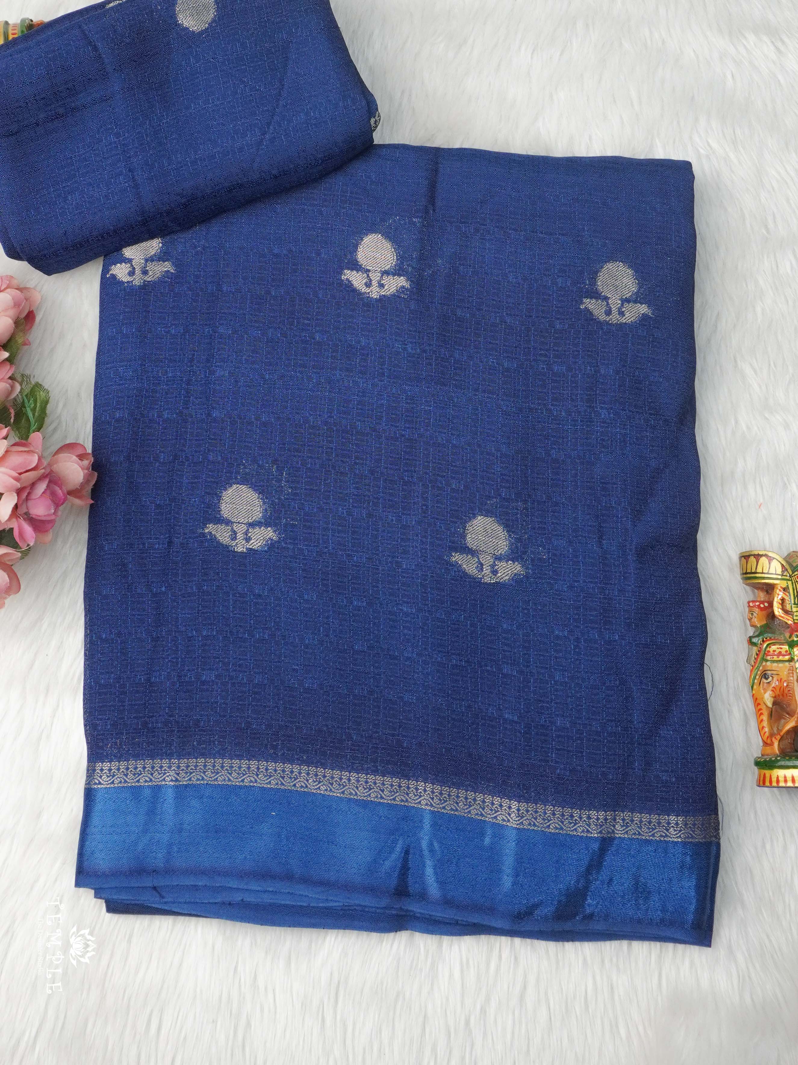 Khadi Silk Sarees(Peacock Blue) | TTDS2225