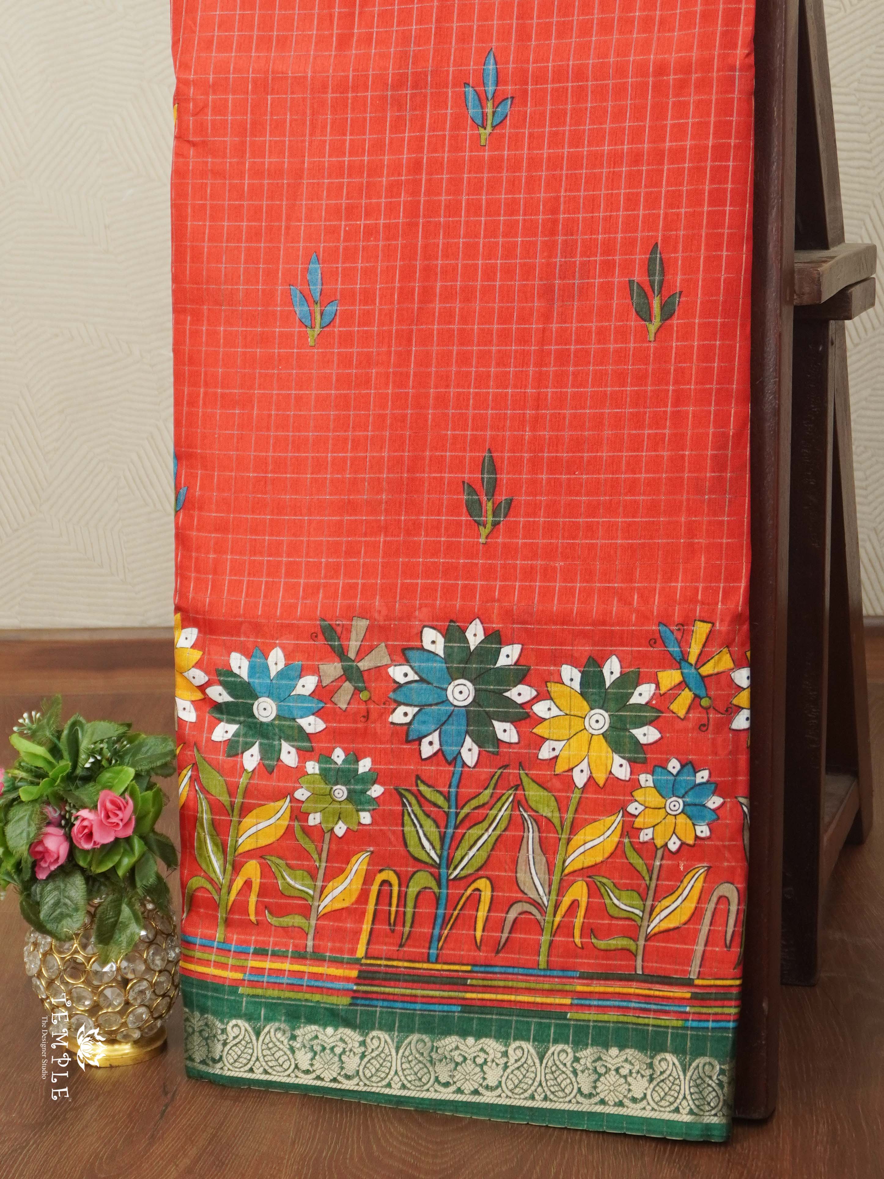 Checked Pattern Saree | TTDS2700