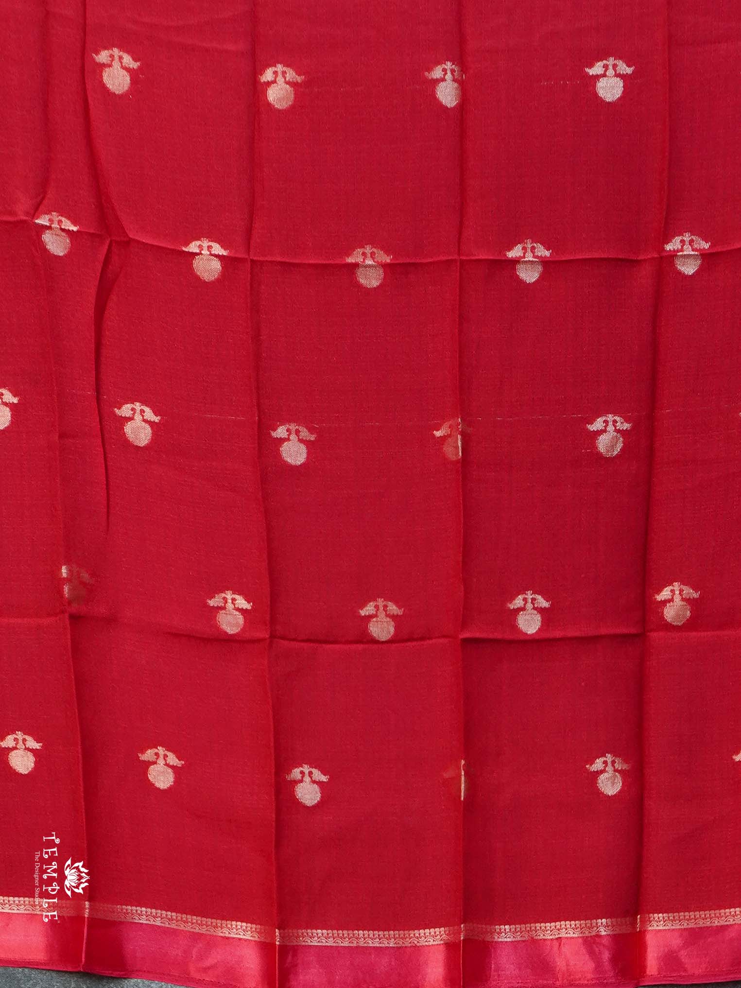 Linen Viscose Saree(Red) | TTDS2225