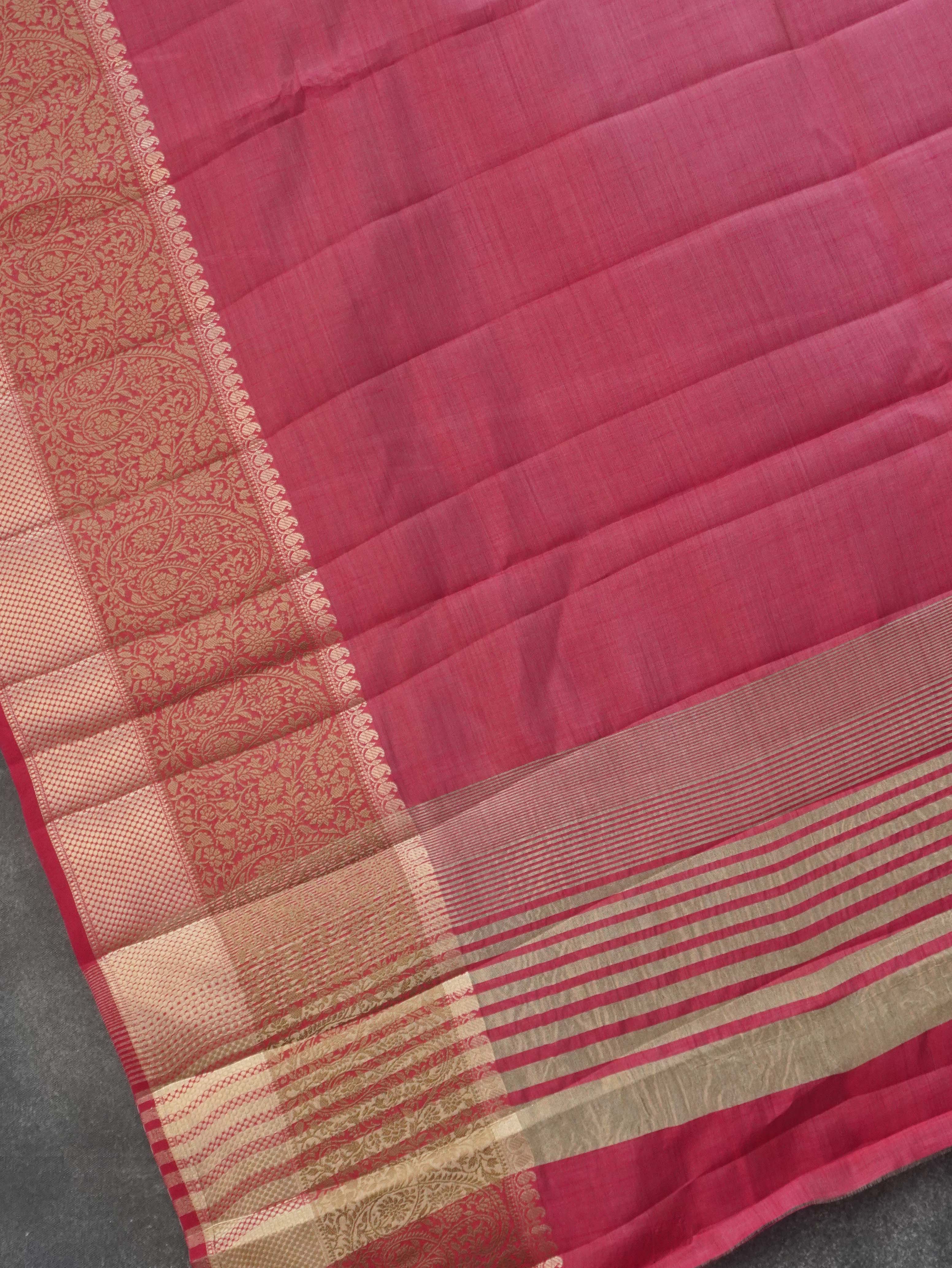 Semi Tussar Silk Saree(Pink) | TTDS3203