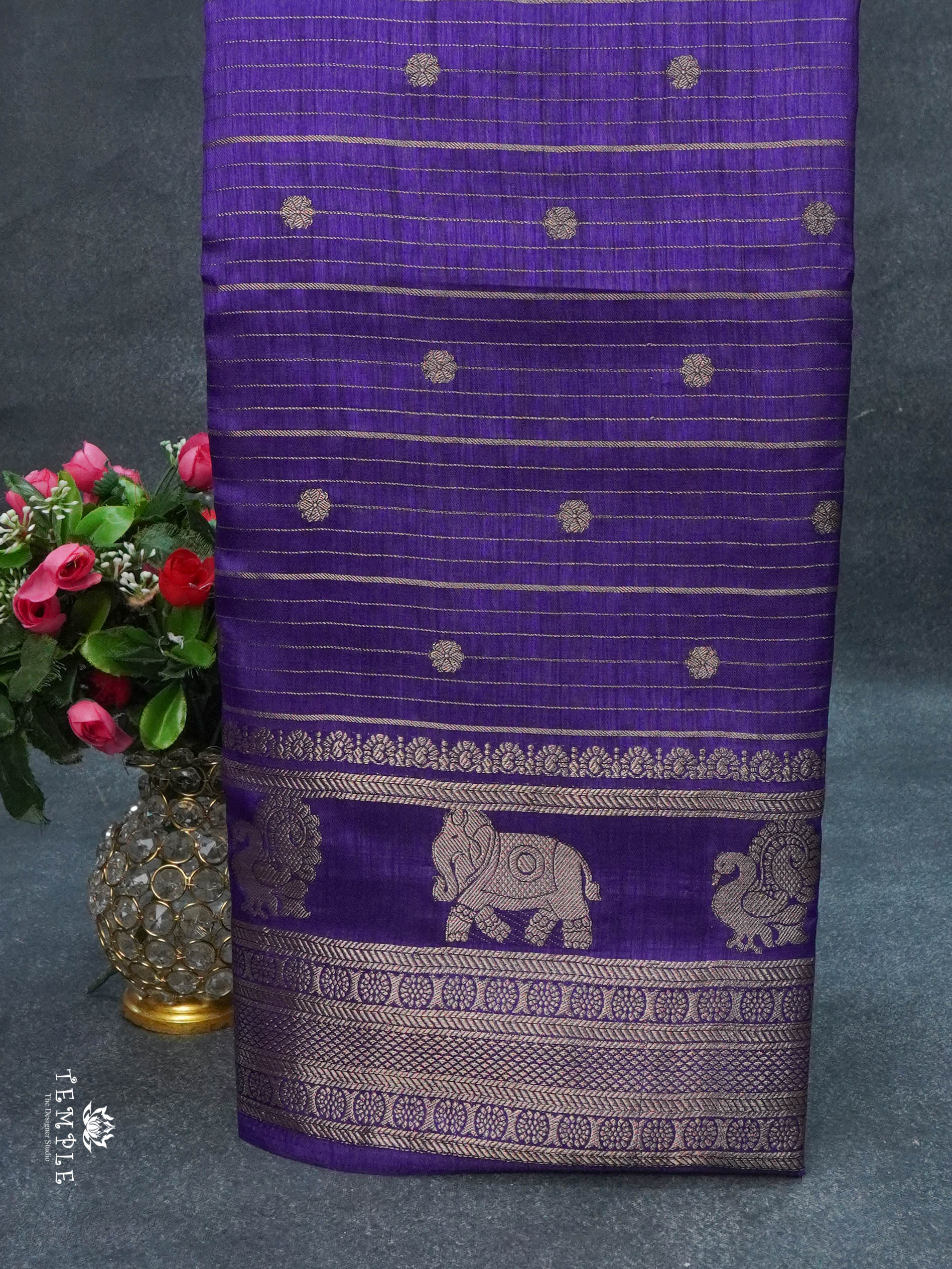 Semi Tussar Saree(Purple) | TTDS3302