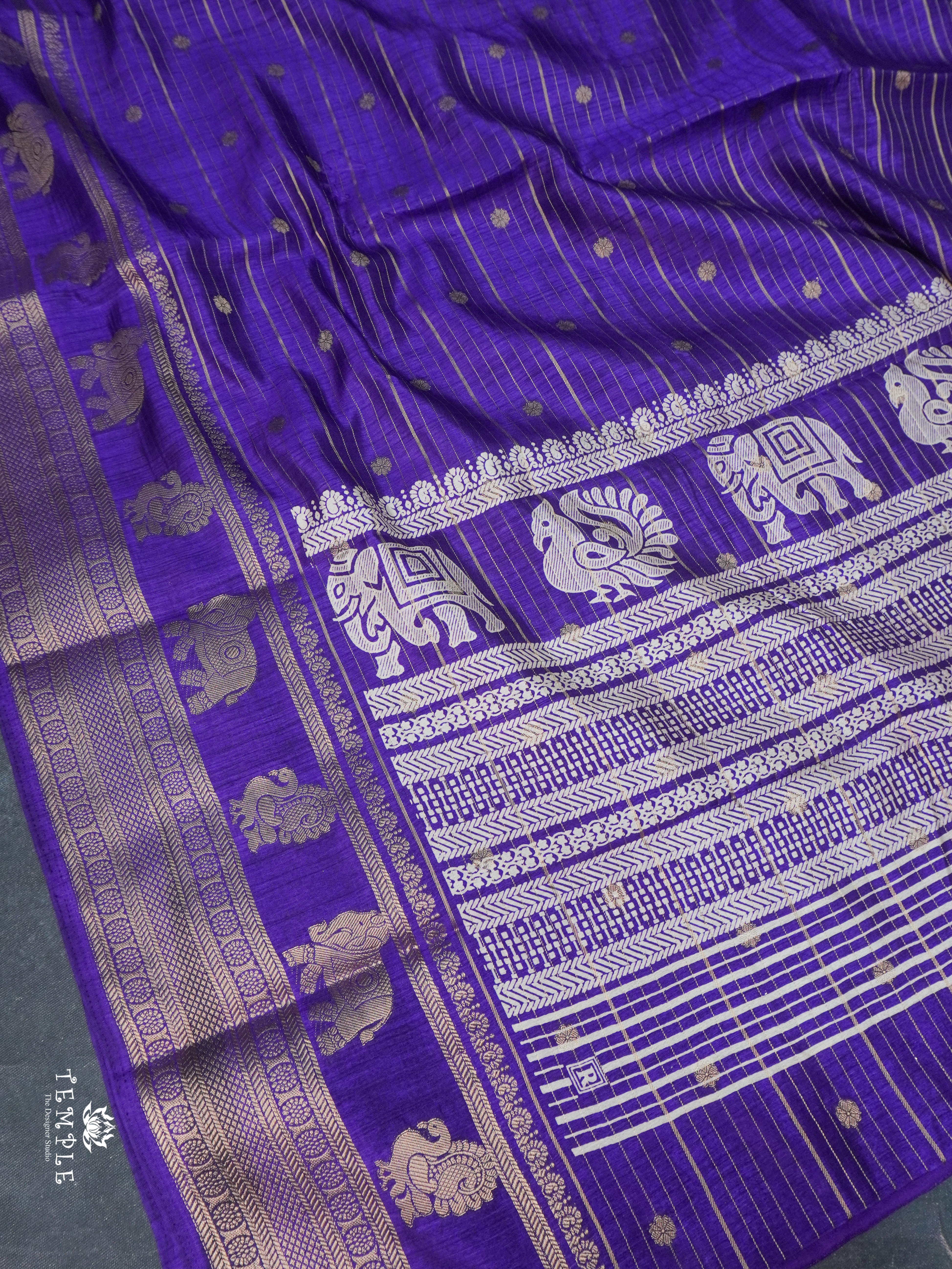Semi Tussar Saree(Purple) | TTDS3302