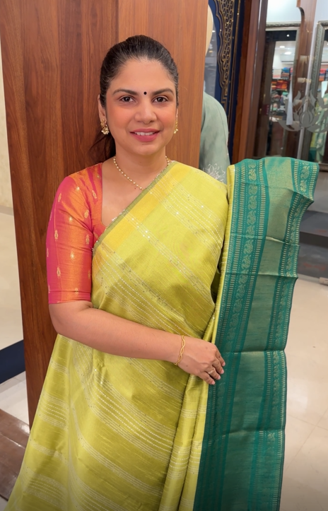 Raw Silk Saree With Sequins Work | TTDS3035