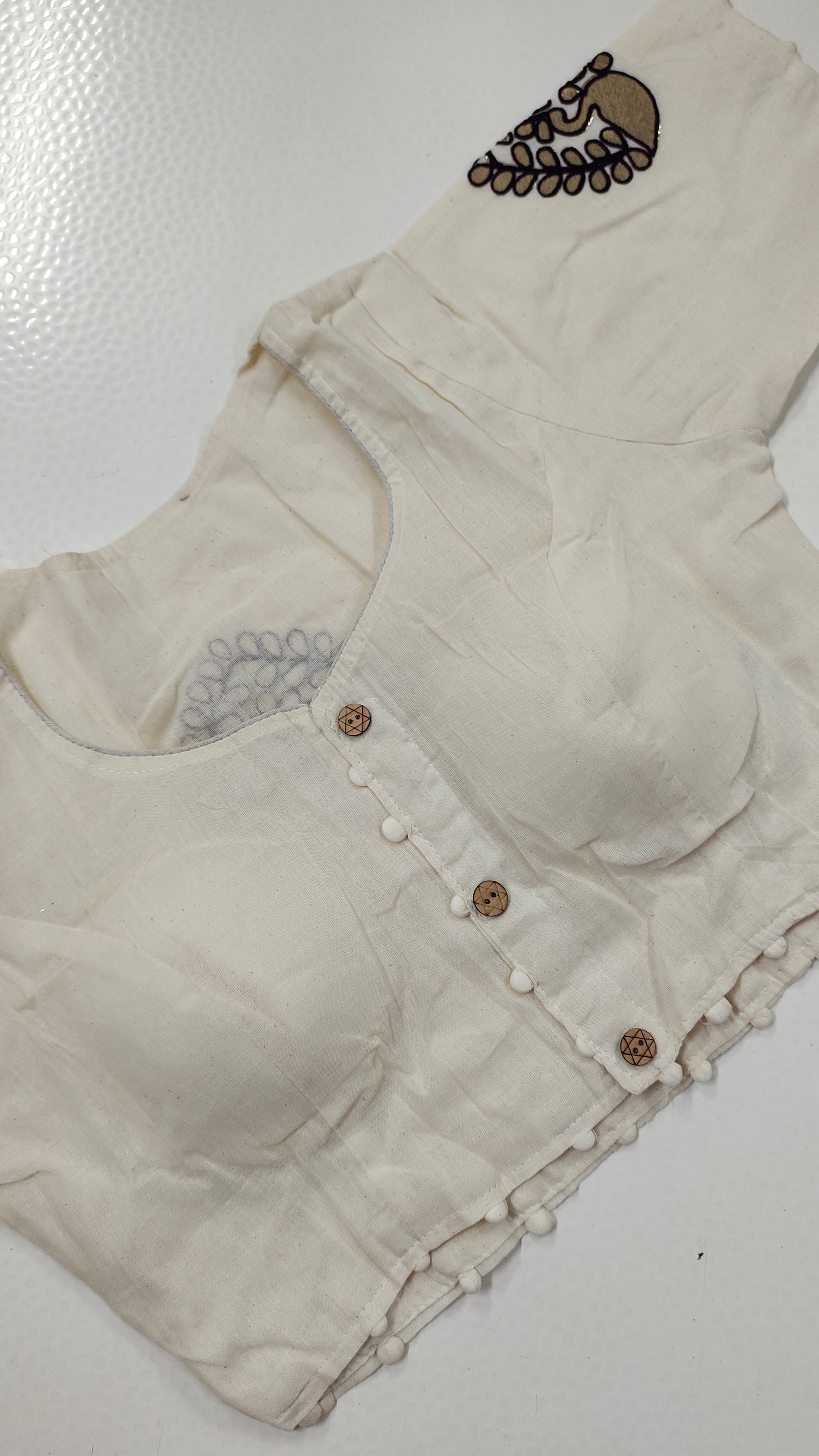 Applique Work Kadhi Readymade Blouse | TTDS2532