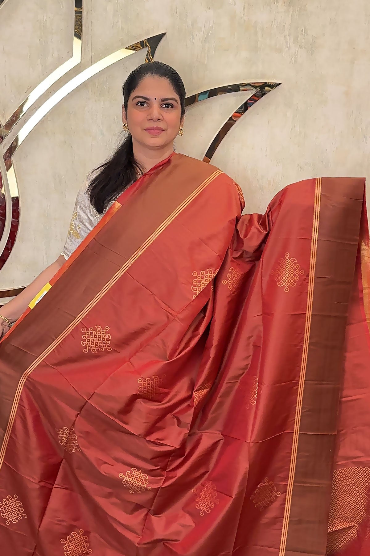 Semi Silk Saree With Kolam Designs | TTDS3081
