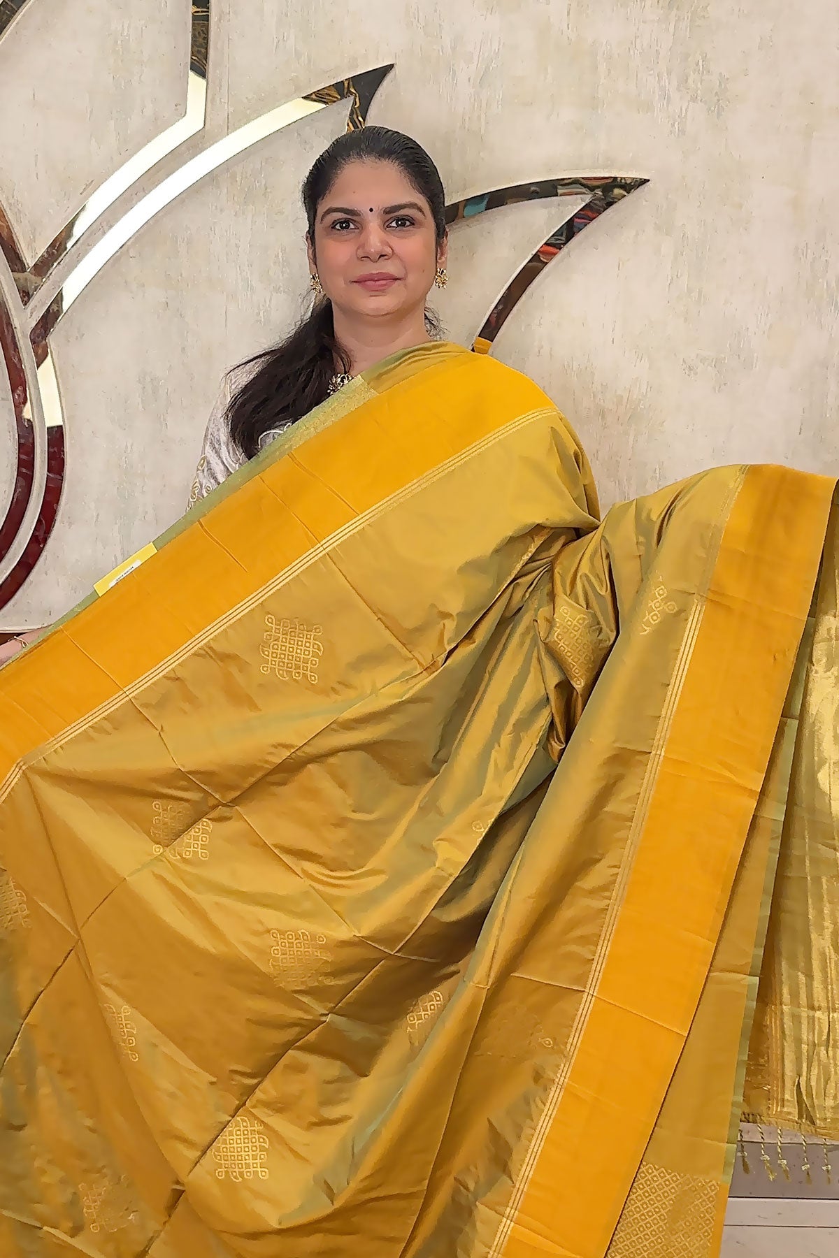 Semi Silk Saree With Kolam Designs | TTDS3081