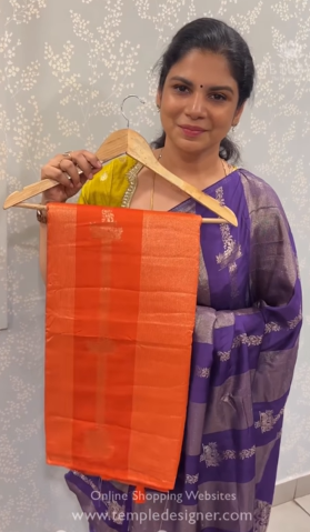 Viscose Georgette Saree(Rustic Orange) | TTDS2157
