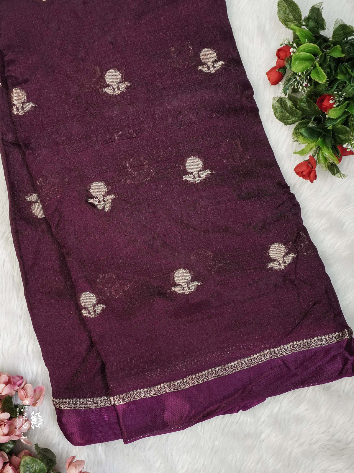 Linen Viscose Saree(wine) | TTDS2225
