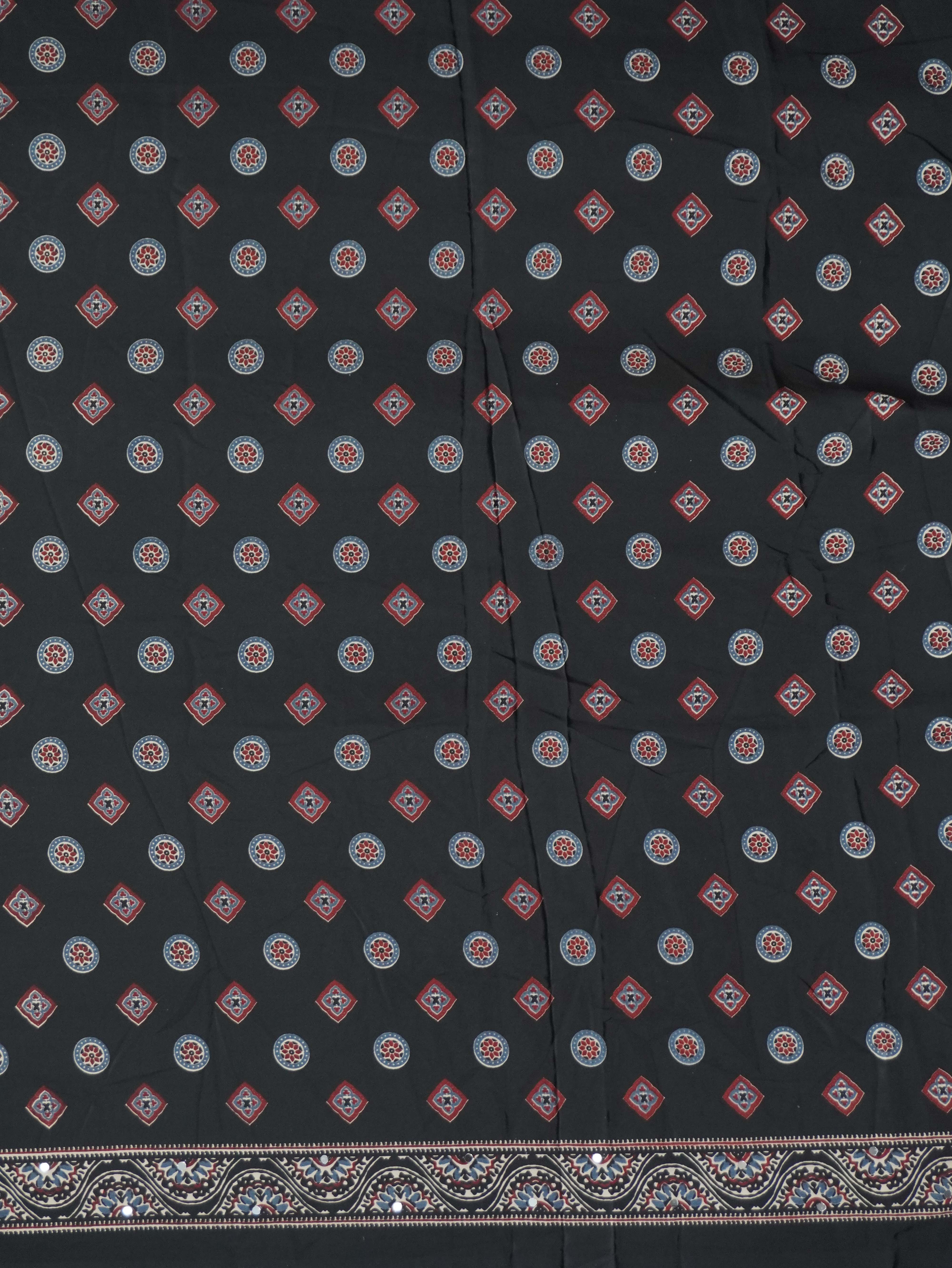Ajrakh Printed Modal Silk Saree | TTDS3165