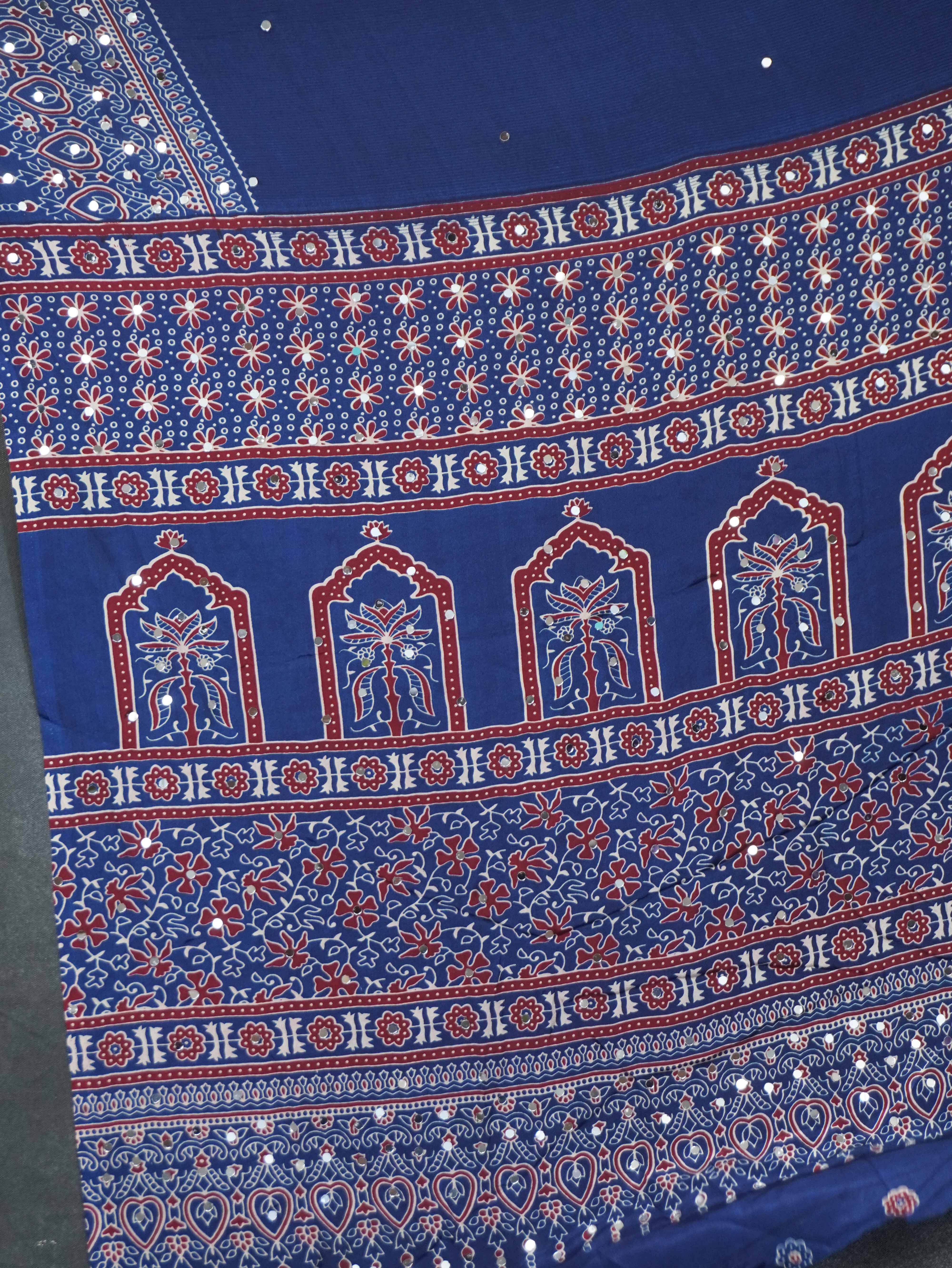 Ajrakh Printed Modal Silk Saree | TTDS3167