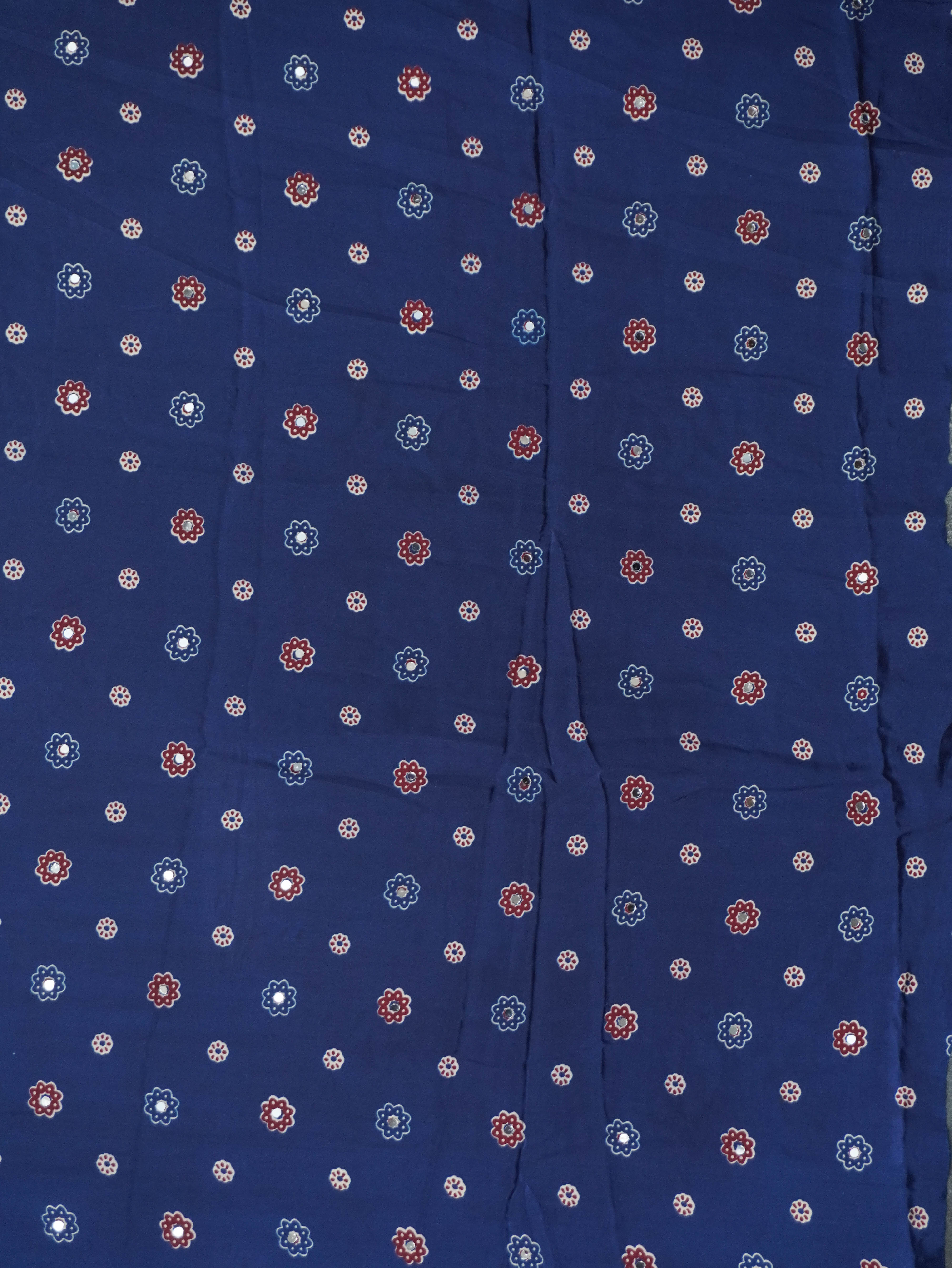 Ajrakh Printed Modal Silk Saree | TTDS3167
