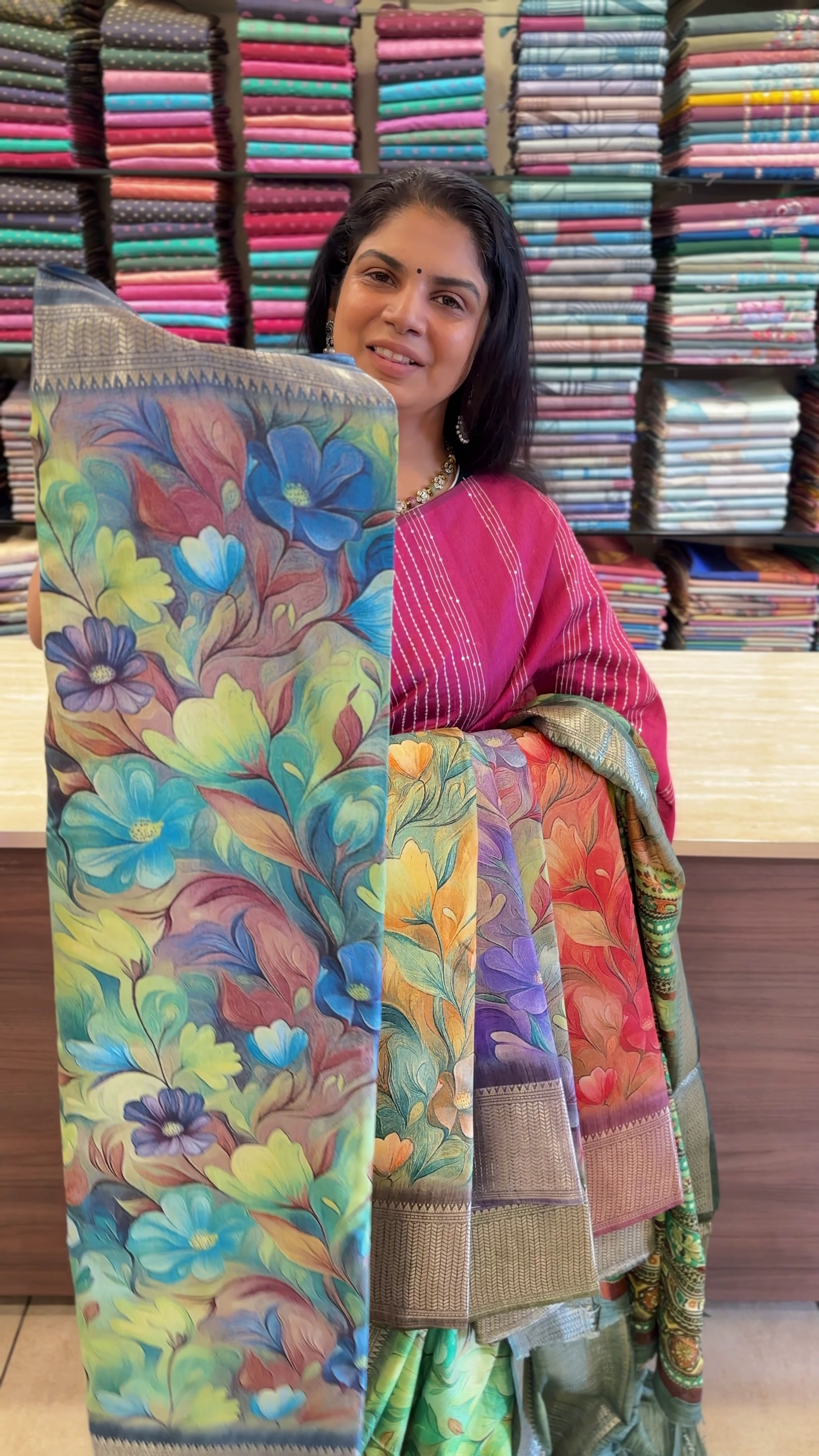 Floral Printed Binny Saree | TTDS2345
