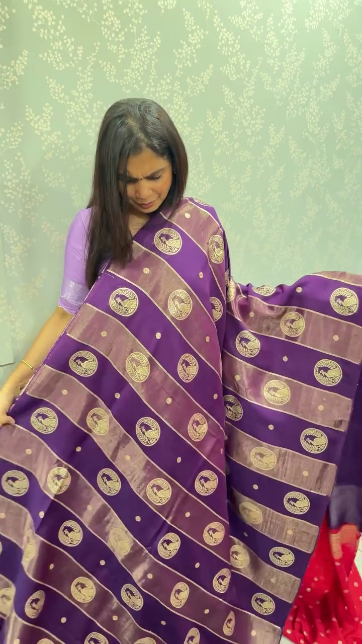 Viscose Georgette Saree ( Violet) | TTDS2581