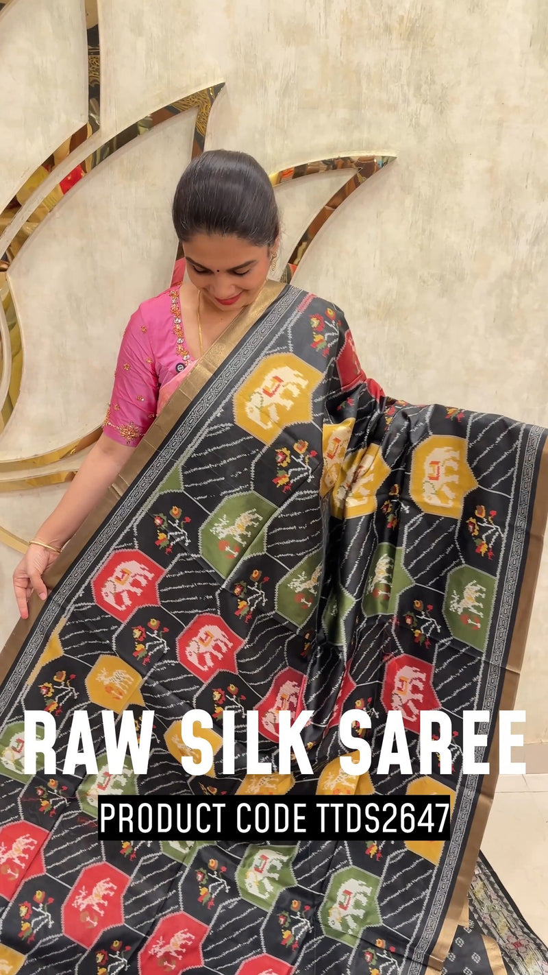 Raw Silk Saree With Thread Woven Pattern 

Product Code -  TTDS2647...