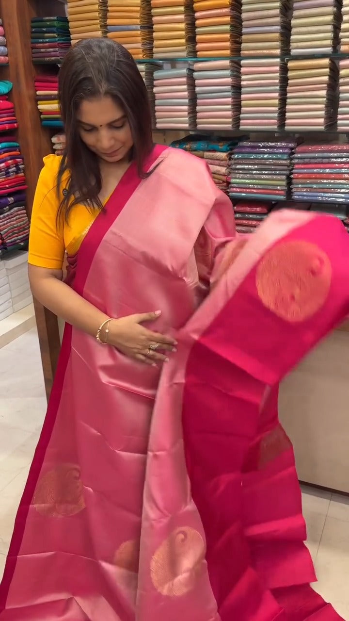 A beautifully lightweight pure silk saree designed for effortless e...
