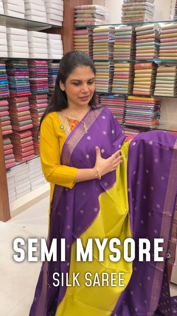 ✨ Experience the elegance of Semi Mysore Silk Sarees—lightweight, l...