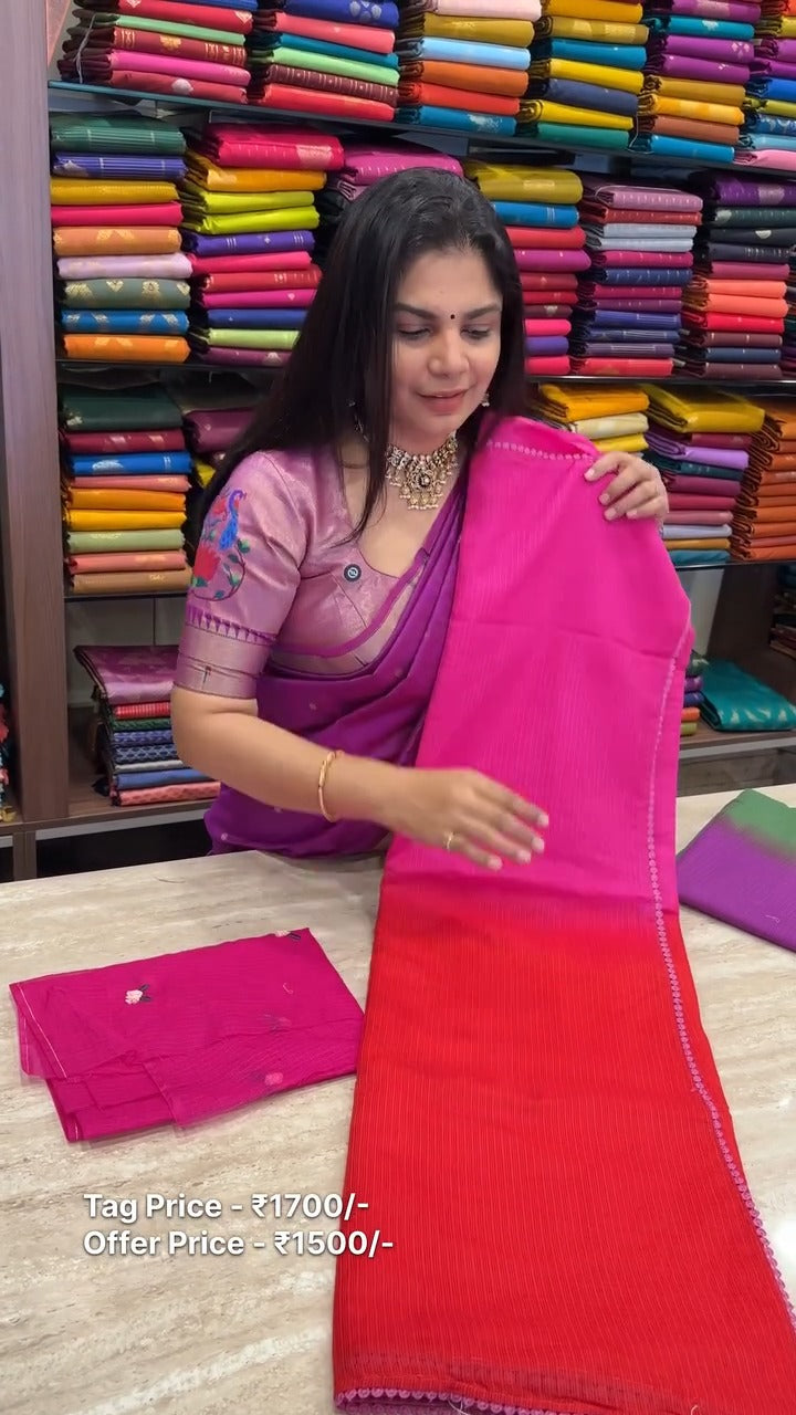 Dual-Shade Kota Saree

Lightweight and airy Kota weave with a grace...
