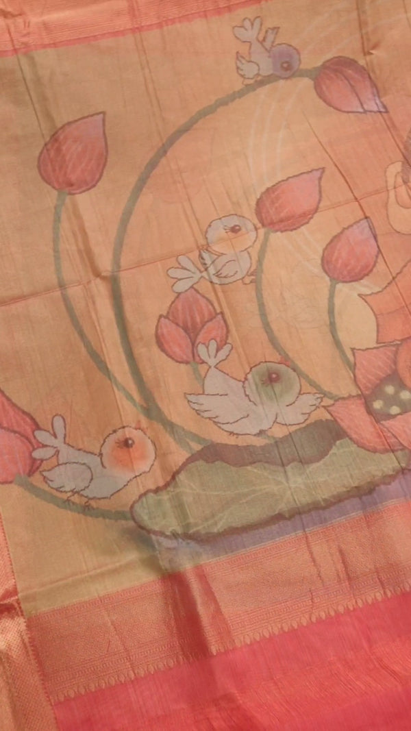 An elegant fusion saree that seamlessly blends modern style with tr...