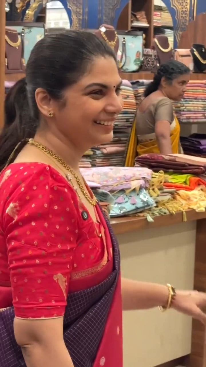 Semi Mysore Silk Saree 

Back in stock ✨ Semi Mysore Silk Saree fea...