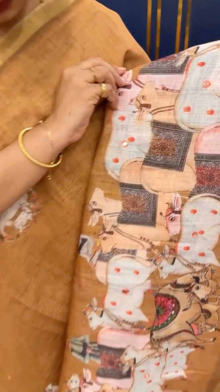 Pichwai Printed Linen Cotton Saree 

Product Code:  TTDS2214

https...