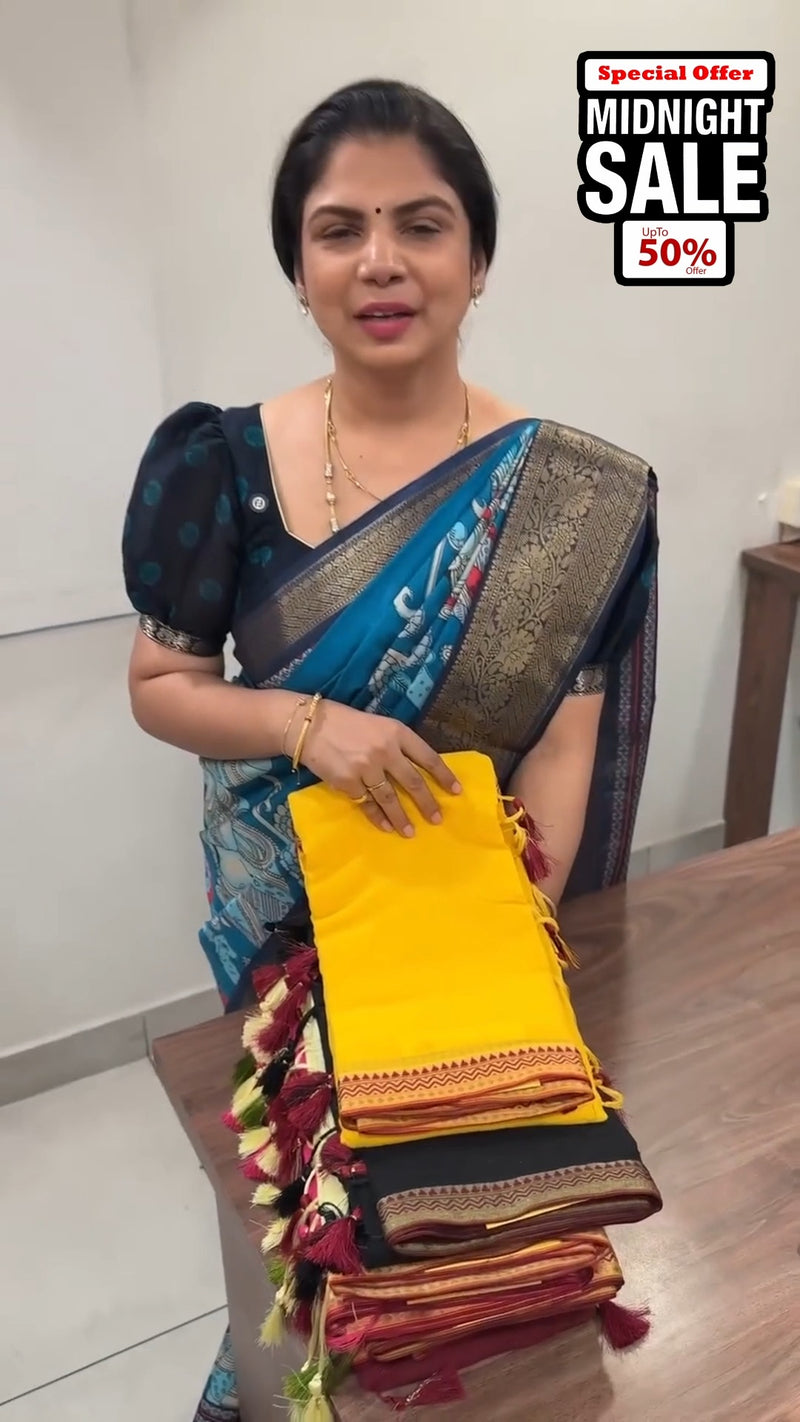 Narayanpet Cotton Saree | TTDS2191

A traditional handwoven cotton ...