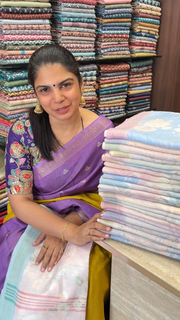 Linen Cotton Saree – Pastel Shades

Soft and breathable linen cotto...