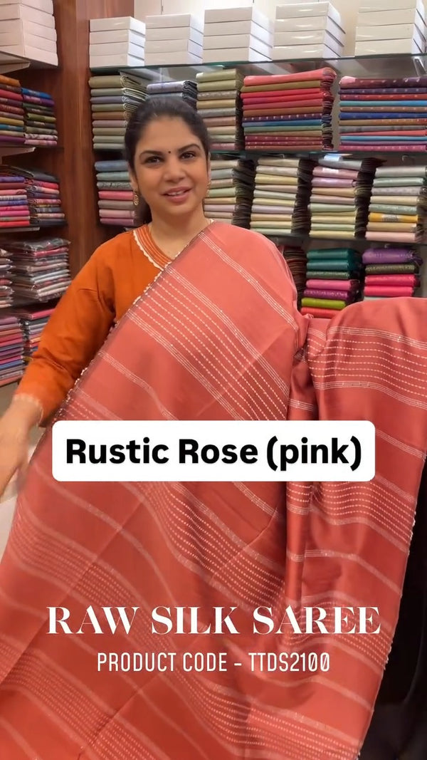 Raw Silk Saree with sequins Work 

Elegant Raw Silk Saree with a ri...