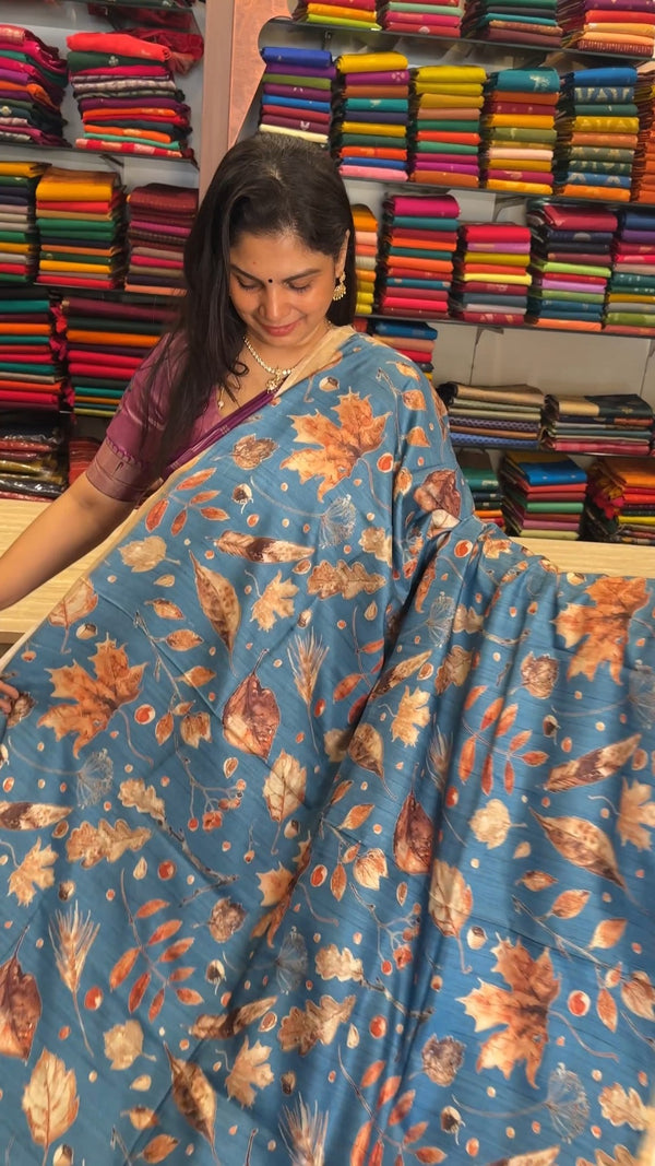 Handloom tussar with Fusion print | TTDS2978

https://templedesigne...