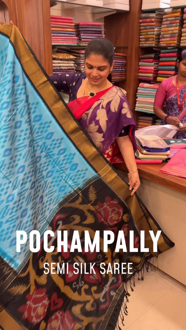 Pochampally Silk Saree ✨
Beautiful Ikat weaves with rich silk textu...