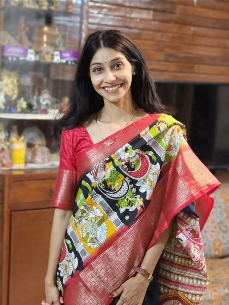 Our happy customer looking gorgeous in our saree. Thank you for tru...