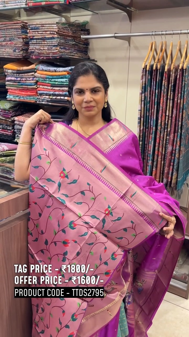 Chanderi Silk Cotton Saree with Paithani 

#saree #sareeblousedesig...