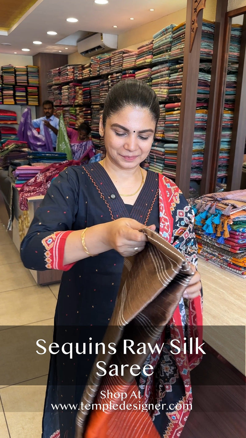Sequins  Raw Silk Saree | TTDS2100

#saree #sareelove #sareefashion...