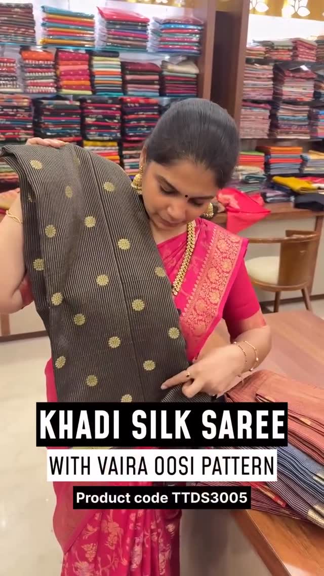 Khadi Silk Saree With Vaira Oosi Pattern | TTDS3005 

#saree #saree...