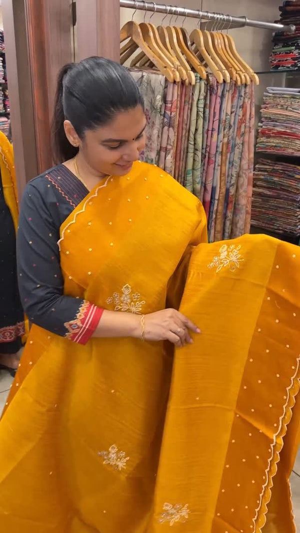 Fabric - Raw Silk Saree

Blouse - Running Blouse

Length - 5mtrs to...