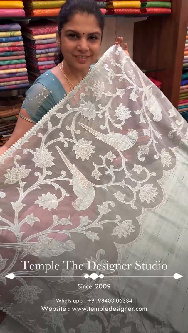 Saree Name - Raw Silk Saree With Applique Work

Blouse - Running Bl...