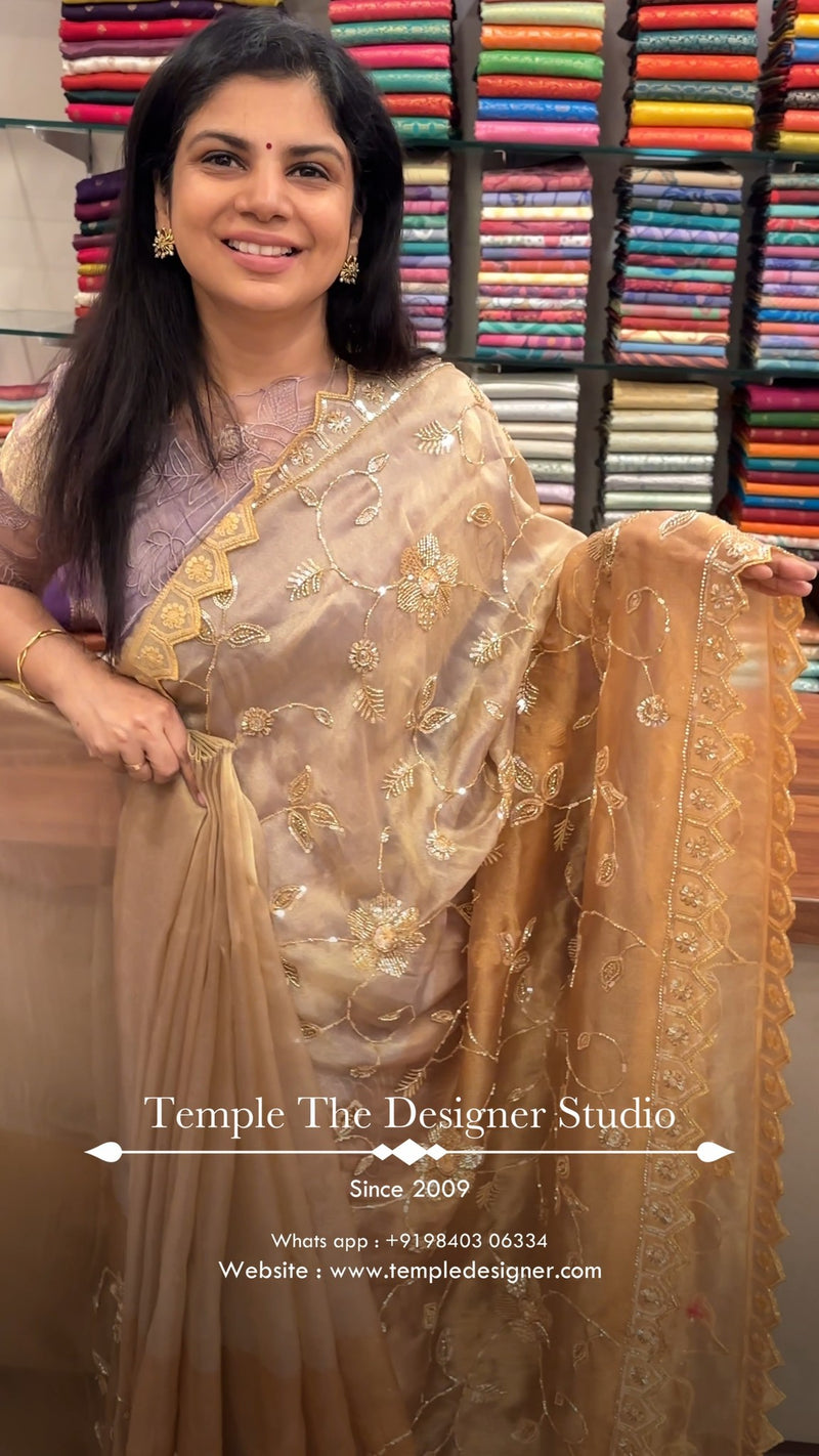 Saree Name - Tissue Silk Saree

Blouse - Self Colour Blouse

Length...