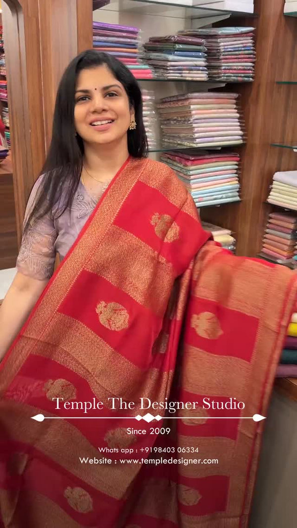 Saree Name - Raw Banarasi Silk Saree

Blouse - Self Colour Blouse

...