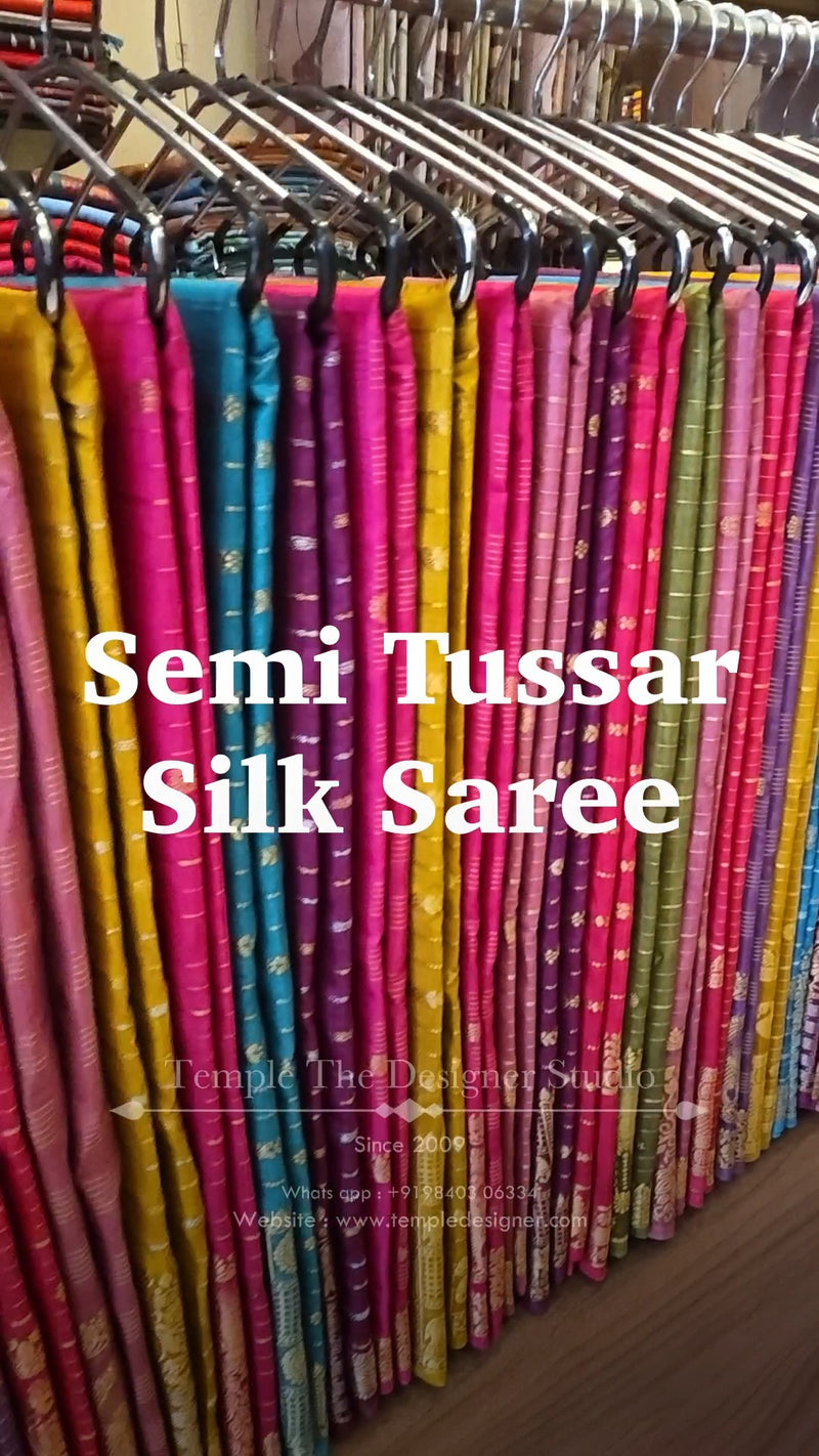 Saree Name - Semi Tussar Silk Saree

Blouse - Self Colour Blouse

L...