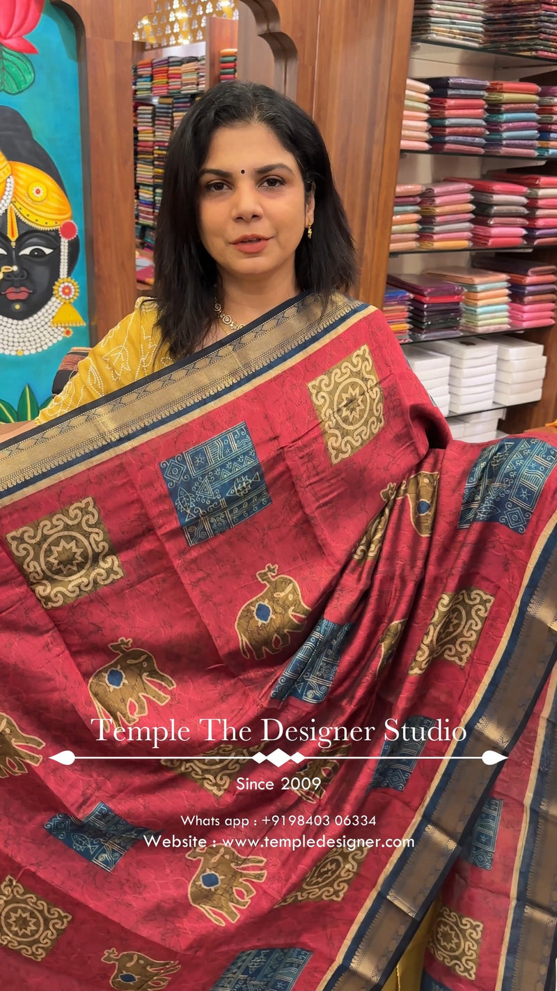 Product Codes - TTDS3434

Saree Name - Mangalagiri Silk Saree

Blou...
