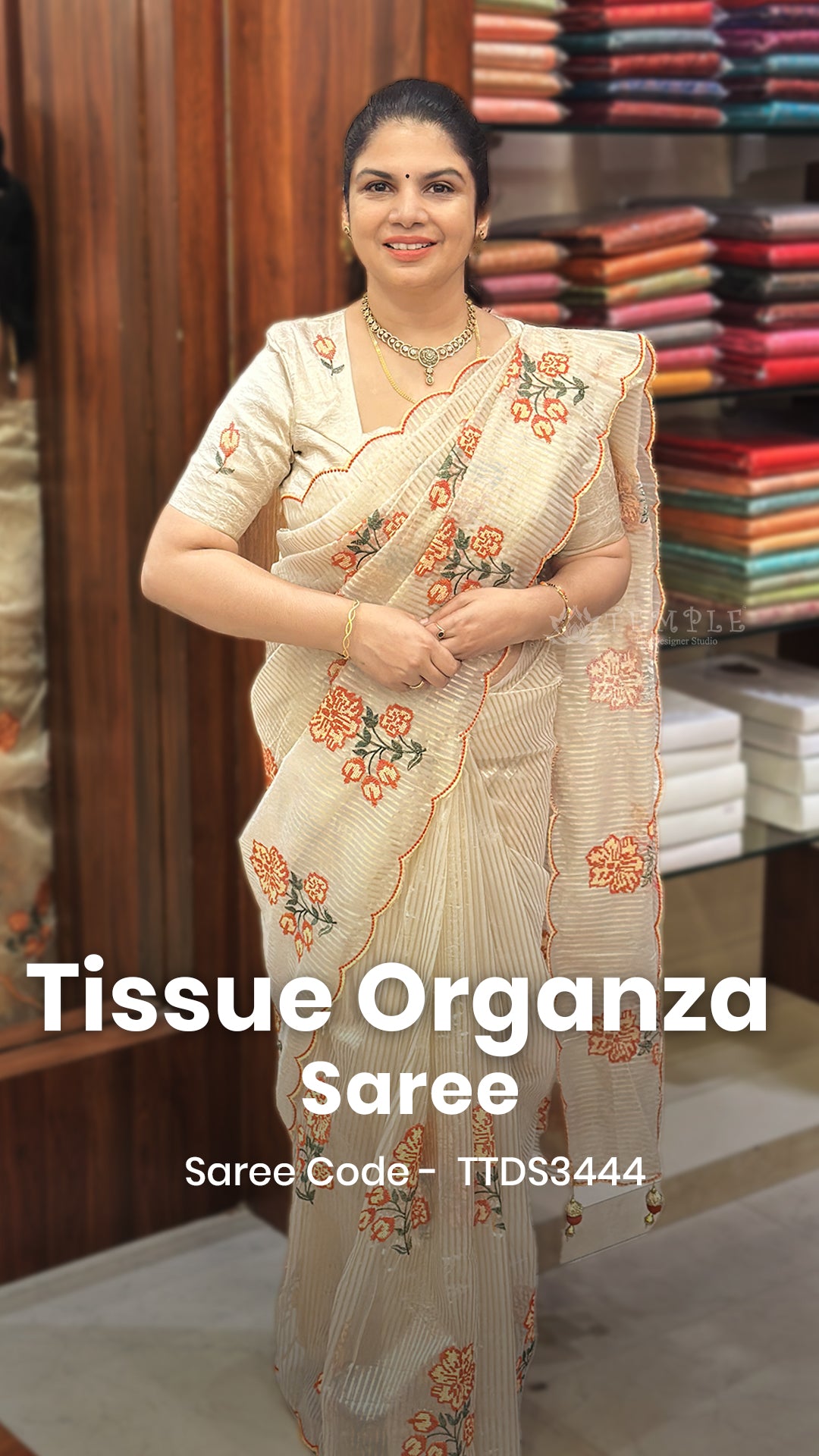 Product Codes - TTDS3444

Saree Name - Tissue Organza Saree

Blouse...