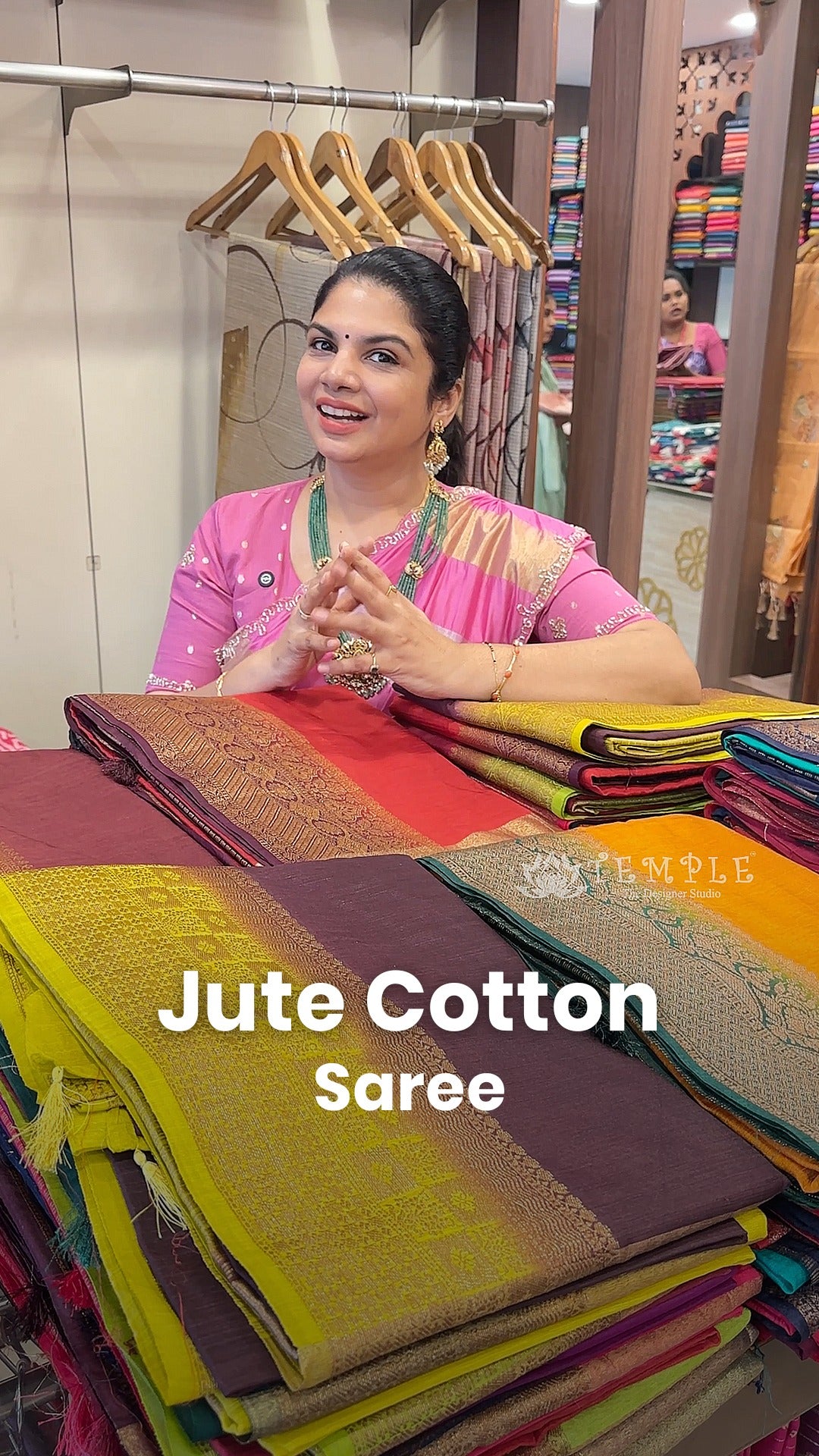 Saree Name - Jute Cotton Saree

Blouse -  Contrast Blouse

Length -...