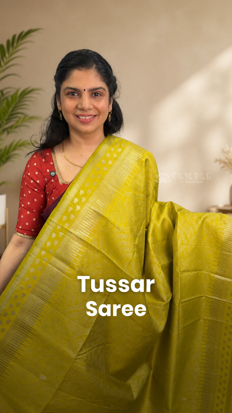 Saree Name - Tussar Saree

Blouse - Self Colour Blouse

Length - 5m...