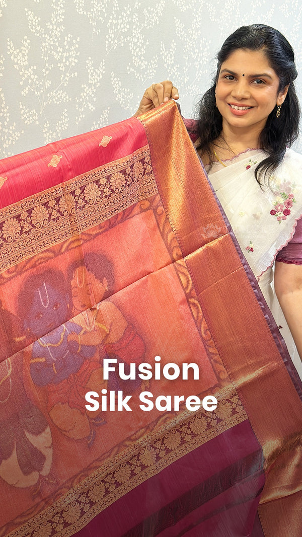 Saree Name - Fusion  Silk Saree

Blouse - Contrast Blouse

Length -...