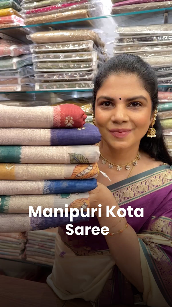 Saree Name - Manipuri Kota Saree

Blouse - Contrast Blouse

Length ...