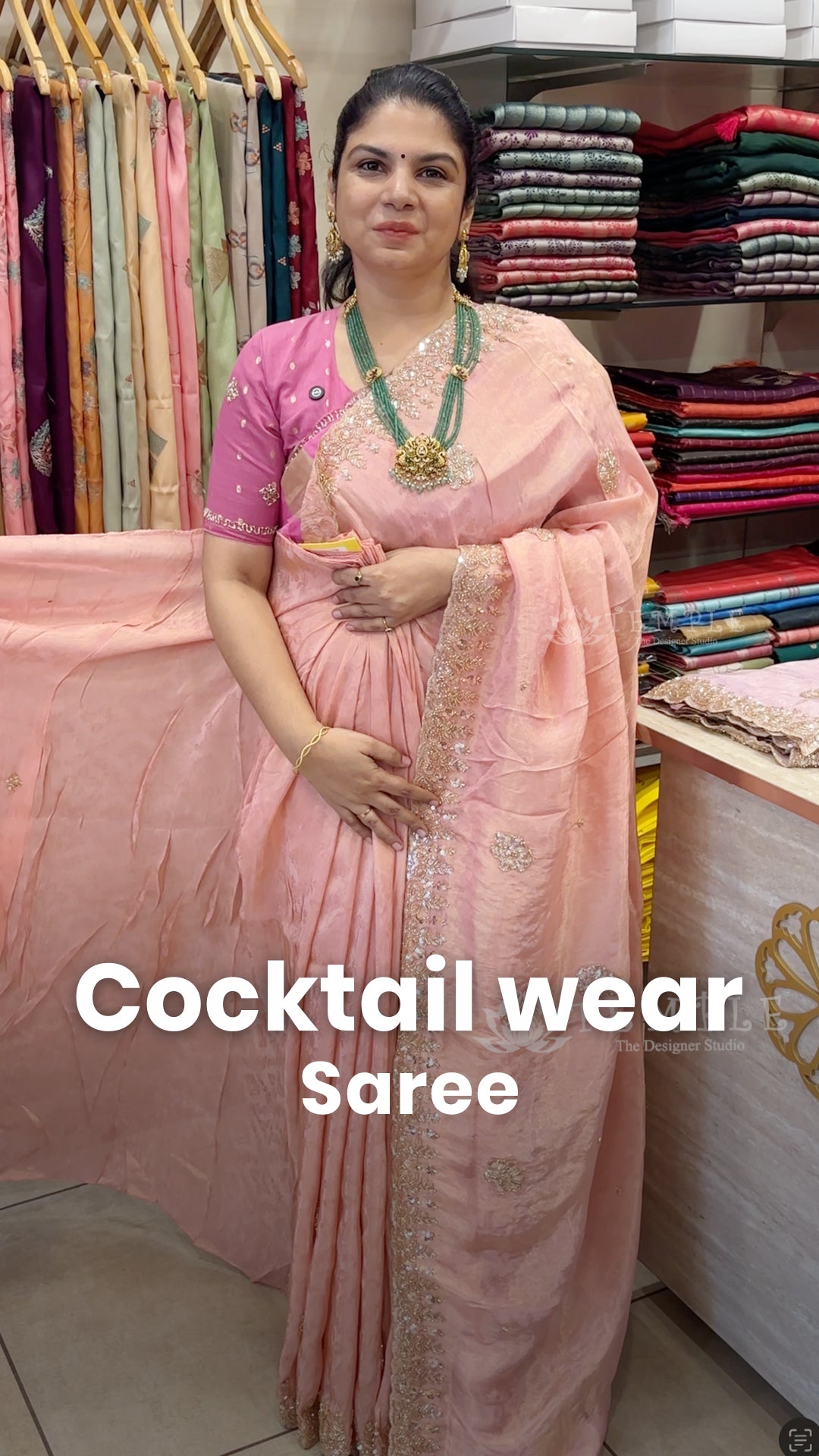 Saree Name - Designer Saree

Blouse - Self colour

Length - 5mtrs t...