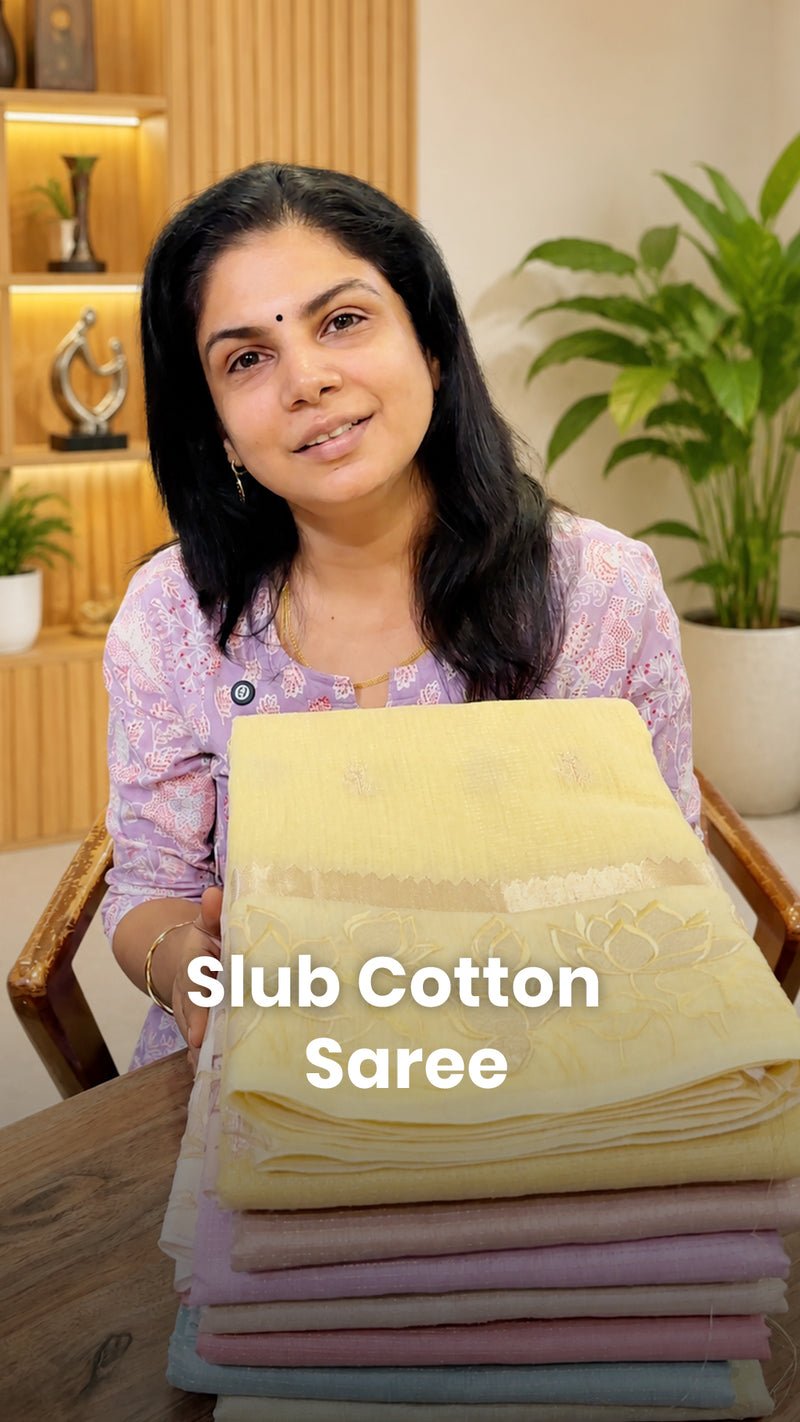 Saree Name - Slub Cotton Saree

Blouse - Self Colour Blouse

Length...