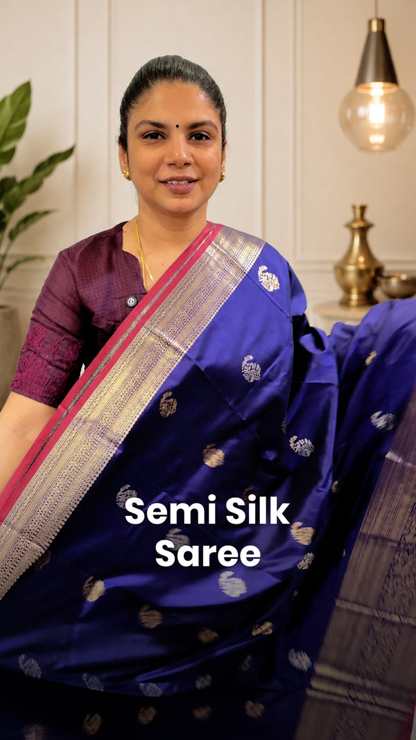 Saree Code - TTDS3479

Saree Name - Semi Silk Saree

Blouse - Contr...